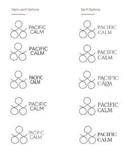 pacific calm logo design type exploration